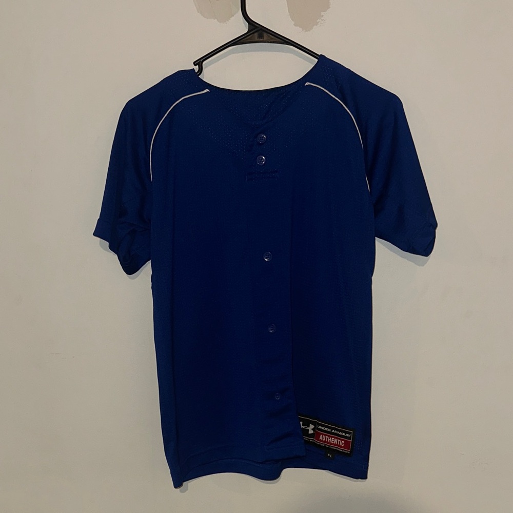 Under Armour Men's Royal Blue Button-Up Jersey